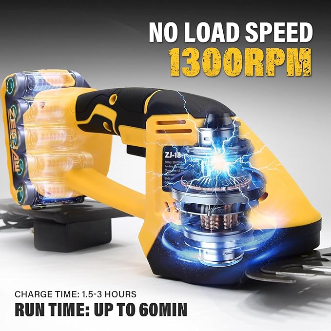 20V Cordless Grass Shear & Shrubbery Trimmer 2-in-1 Handheld Hedge Trimmer with 2.0Ah Battery and Fast Charger, Small Electric Bush Trimmer for Garden, Yard, Lawn Maintenance