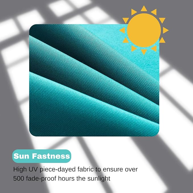 idee-home Outdoor Chair Cushions Set of 4, 19" x 19" x 3" Thick D-Shaped Patio Furniture Outdoor Seat Cushions Waterproof with Ties, Dining Pads