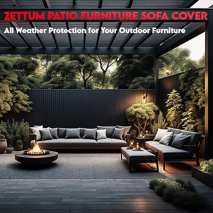 Zettum Patio Loveseat Cover 48 Inch - 600D Outdoor Couch Cover Furniture Sofa Cover Waterproof Heavy Duty, 2-Seater Bench Cover for Outside Sofa, Loveseat, Couch, Bench and Glider - 48 x 28 x 32 Inch