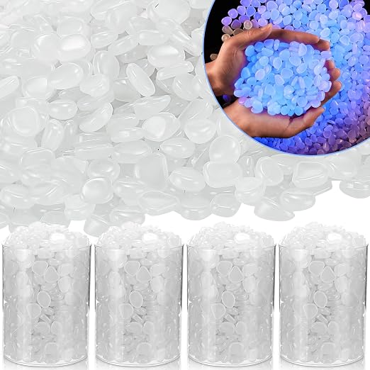 Sasylvia 12000 Pcs Glow in the Dark Rocks Glow in the Dark Stones Glowing Rocks for Garden Outdoor Glowing Fish Tank Pebbles Luminous Stone for Outdoor Yard Patio Aquarium Landscaping (White)