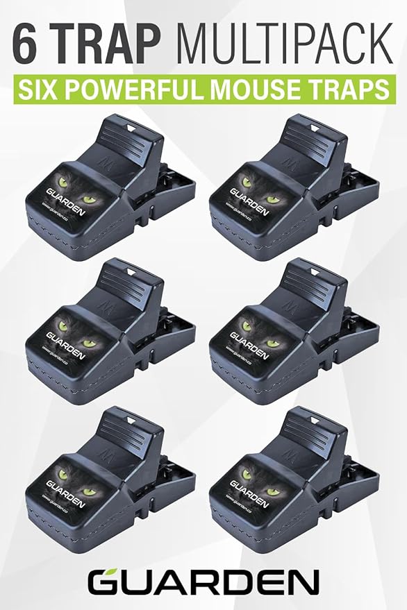 Mouse Traps Indoor Small Size (6 Pack) Catch Mice, and Voles Fast with These Simple to Bait, Safe to Set, Non Electric Rodent Trap for Home, Yard, and Barn (Six Mouse Traps)