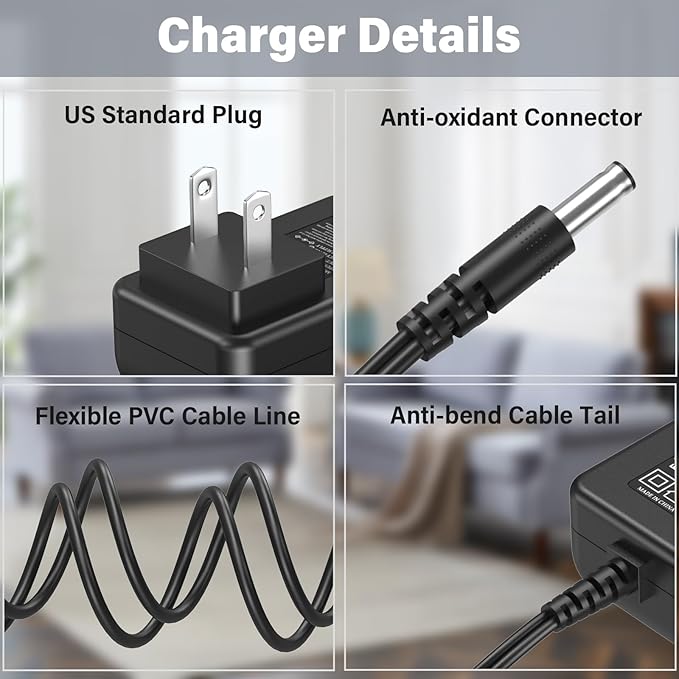 15V Portable Power Station Charger Replacement Compatible with FlashFish 150W-200W Electric Solar Generator, Power Cord AC Adapter Fit for Flash Fish E200 EA150 for EnginStar for SinKeu 100W-200W