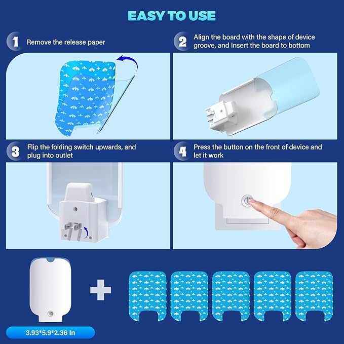 ANTI-BRUMM Flying Insect Trap, Fruit Fly Trap Plug in Bug Catcher, Bug Light Trap Indoor Fly Trap for Home Mosquito Indoor Killer, Light Attract & Safer Sticky Trap (1 Device + 5 Refills), white