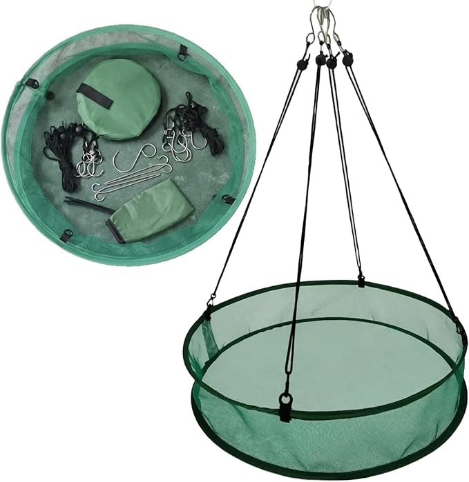 2 Pcs Bird Seed Catcher Tray, 20 in Hanging Bird Seed Catcher with 4.1 in Height, Outdoor Bird Seed Catcher Made of Polyester Mesh for Easy Cleaning & Ventilation