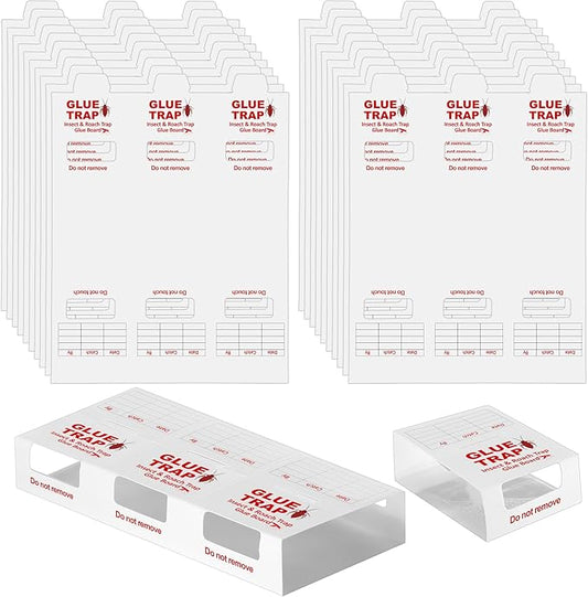 Qualirey 60 Pack/20 Sheets Spider and Insect Glue Insect Traps Glue Boards Bulk Adhesive Cockroach Cricket Sticky Traps for Mice Spider Moth Cockroaches Cricket House Indoor Outdoor
