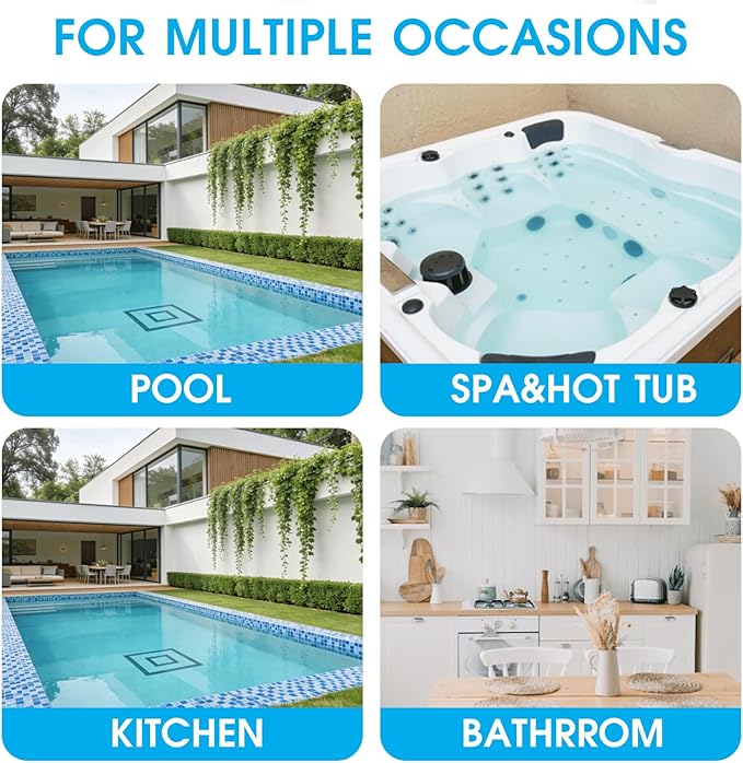 3-in-1 TidyMister Pool Cleaning Kit – Deep Grabber Pool Net, 17.5" Scrub Brush,Weighted Vacuum Head for Leaves, Algae & Debris | Essential Cleaning Set for Above Ground, Inground Pools, Spa, Hot Tub
