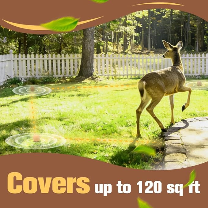 Deer Repellent Outdoor, Natural Deer Repellent for Garden and Yard, Keep Deer Away from Plants, Lasting 90 Days Protection, Safe for Pets and Plants – 8 Pack