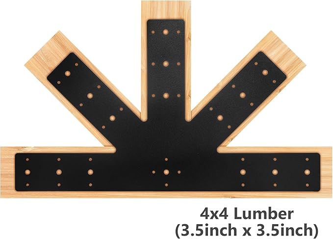 Sihnman 24.0"x13.5" Powder Coated 12 Pitch Gable Plate (1 pc). Heavy Duty 3mm Structure Steel for Decorative Gable Plate, Cedar Gable Bracket, Steel Truss Base Fan for Truss Roof Plate, Pergola Plate.