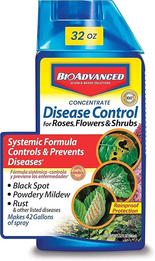 BioAdvanced Disease Control for Roses, Flowers and Shrubs, Concentrate, 32 oz with BioAdvanced All-in-One Rose and Flower Spray, Concentrate, 32 oz