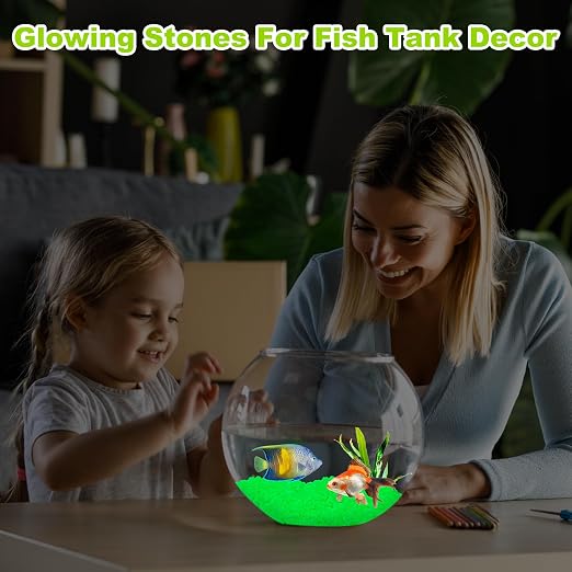 6000pcs 5-8mm Green Luminous Stones Glow in The Dark Garden Pebbles Stones Glow in The Dark Rocks Outdoor Glow Pebbles Aquarium Rocks for Garden Path Walkway Yard Fish Tank Plant Pots