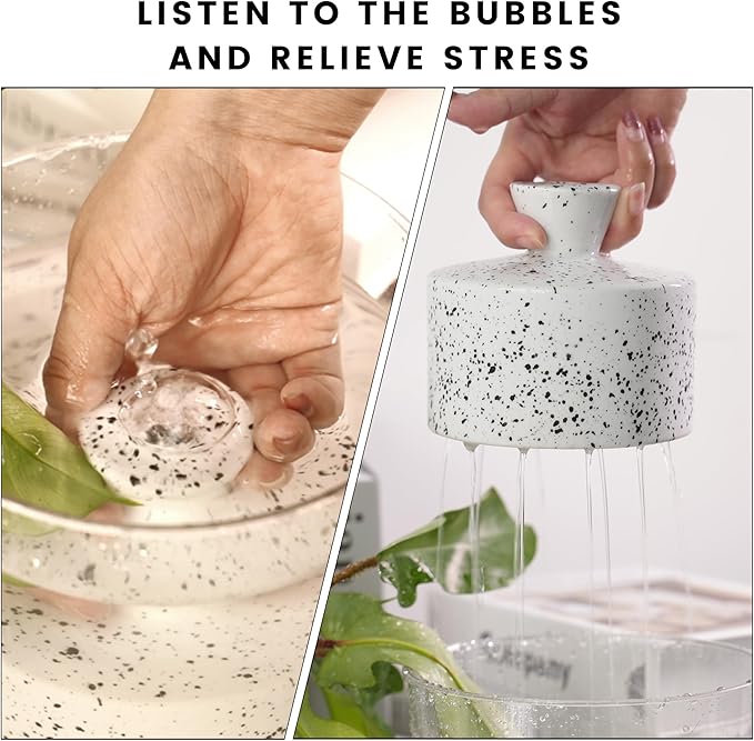 Ceramic Watering Bell, Decorative Watering Can for Plants, Stylish Indoor and Outdoor Watering Pot, Perfect for Home Garden and Office Décor(Starry White 19 fl oz)