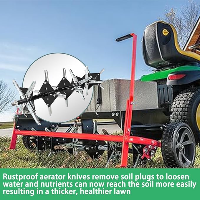 Replacmentparts 40 inch SmartLink Plug Aerator Compatible with 45-0518 Tow Behind Lawn Plug Aerator Pull Behind Lawn Garden Tractors 45-0474 Black