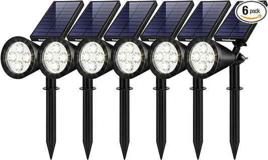 InnoGear Solar Lights Outdoor Waterproof Solar Garden Light for Outside Yard Landscape Lighting Pathway Spot Lights Spotlight Wall Light Auto On/Off, Pack of 6 (White)