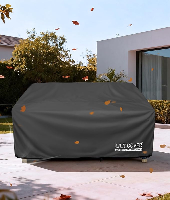 ULTCOVER Waterproof Outdoor Sofa Cover - Heavy Duty Patio Bench Covers 70W x 30D x 35H inch, Black