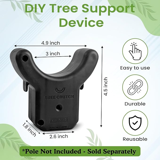 Tree Crutches (2-Pack) - Durable Support for Fruit Tree Branches - Prevents Breakage from Heavy Fruit or Snow - Fits 2x2 Lumber, T-Bar, Stakes & More - Pole Not Included