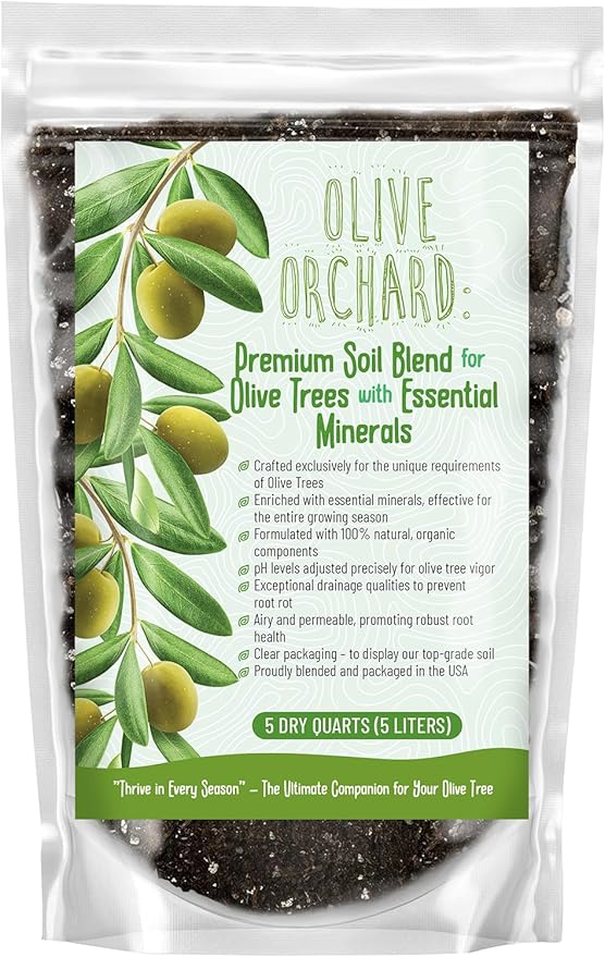 GARDENWISE Organic Olive Tree Potting Mix – Fast-Draining, Nutrient-Rich Soil for Indoor & Outdoor Olive Trees – Mediterranean Plant Care – Long-Lasting Formula (5 QUARTS)