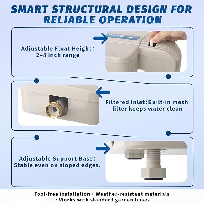 Automatic Pool Filler, Automatic Pool Water Leveler, Pool Auto Filler