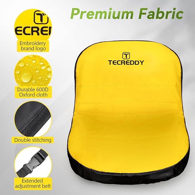 Lawn Mower Seat Cover, Weatherproof Heavy Duty Tractor Seat Cover Compatible with John Deere LP92324 Cub Cadet Riding Lawn Mower, Medium
