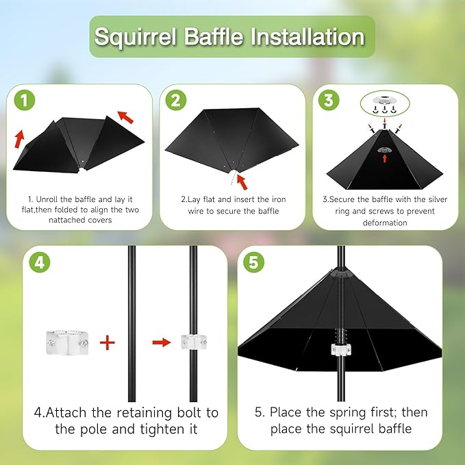 YINGYM Widened 19" Metal Squirrel Baffle for Bird Feeder Poles - Outside Baffle Guard, Weatherproof Outdoor Squirrel Proof Protector with Matte Black Finish (1 Pack)