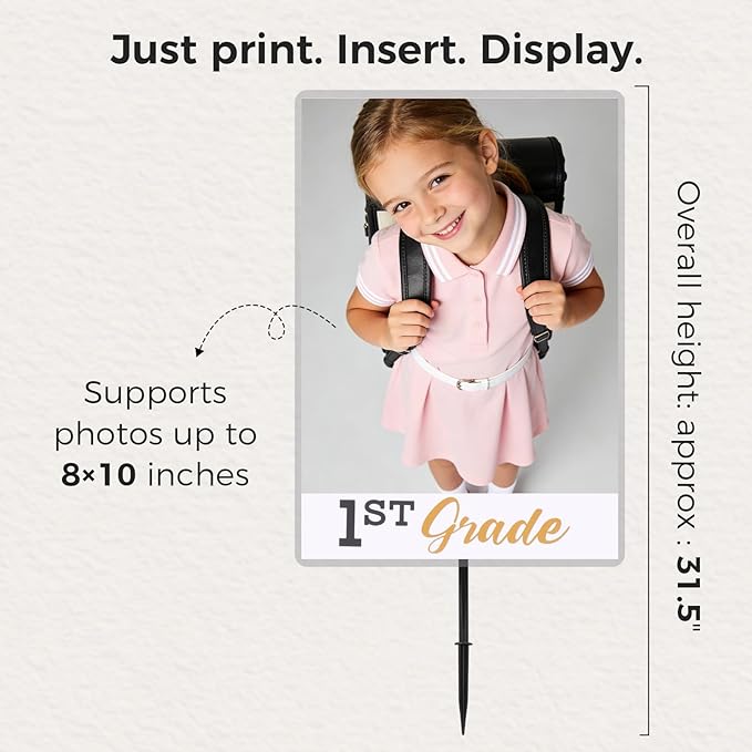 2026 Graduation Decorations– K–12 Photo Display Yard Signs with Stakes, Senior School Year Picture Timeline Lawn Decorations, Supports Photos up to 8×10, Class of 2026 Graduation Gifts Party Decor