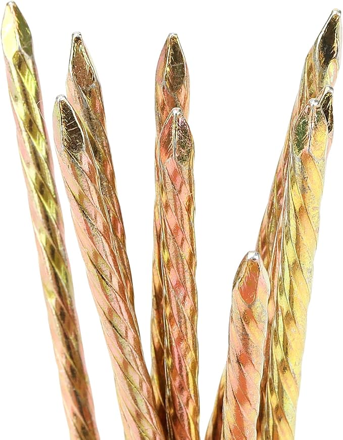 SOUJAP 200 Pack 6 Inch Metal Galvanized Landscape Spikes, Spiral Landscape Edging Spikes for Weed Barrier, Timber