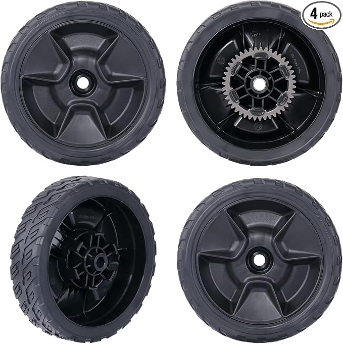 CheeMuii 4 Pack HRN216 Lawn Mower Wheels Kit 2 Rear Wheels Replace for 42710-VR8-N00ZA and 2 Front Wheels Replace for 44710-VR8-N00ZA Compatible with Honda HRN216 Lawn Mower