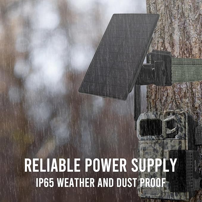 Trail Camera Solar Panel - Power Horse 6V/12V Solar Panel Kit with 5200mAh Battery for Hunting Camera, 1.7/2.1mm DC Connectors Fits Most, Solar Panel for Trail Cam