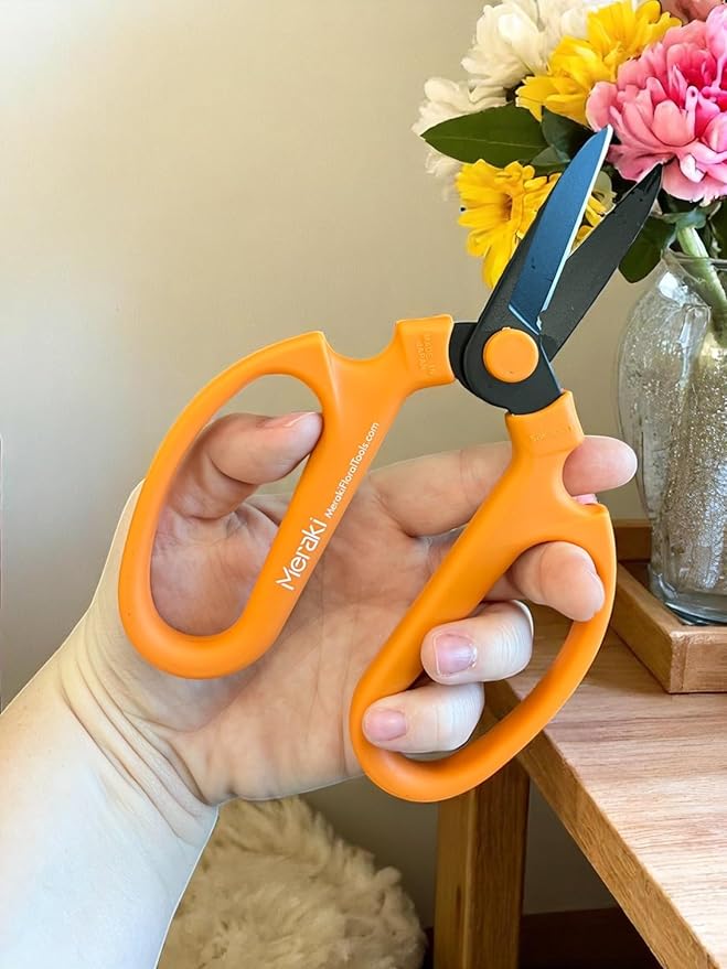 Garden Pruning Shears Scissors Carbon Steel Blades 7.0 In, Ornithogalum - Orange