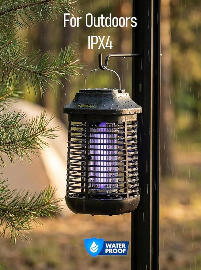 Bug Zapper, 4200V High Power Electric Mosquito Zapper for Outdoor and Indoor, Waterproof Efficient Bug Zapper for Home Kitchen Patio Camping