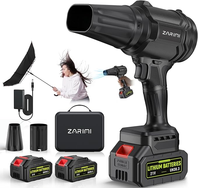 YUQUESEN Cordless Leaf Blower, 980,000 RPM Handheld Leaf Blower with 2 X 4.0Ah Batteries & Charger, Lightweight Leaf Blowers for Patio Cleaning, Lawn Care, Leaves, Dust - Cool Black