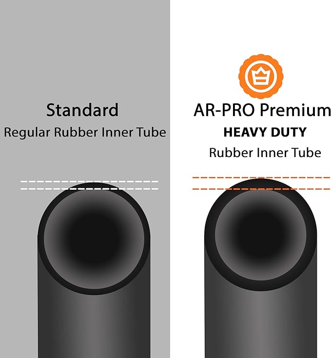 AR-PRO 13 x 6.50-6'' Heavy Duty Replacement Inner Tube with TR-13 Straight Valve Stem (2-Pack) - for Wheelbarrows, Razor Quad 1-18, Dirt Bike, ATV, Mowers, Hand Trucks and More