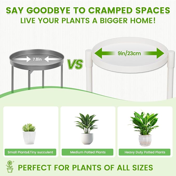 Plant Stand indoor outdoor-3 Tier black Tall Metal Flower Pot Holder 9in Wide Potted Display Rack - Heavy Duty Corner Plant Shelf for Patio Garden Balcony Living Bedroom Room