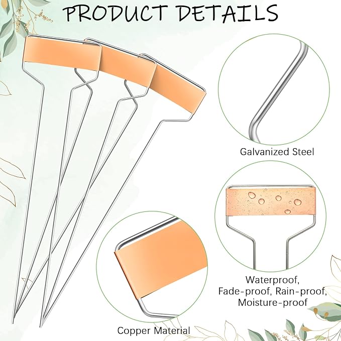 Moxweyeni 160 Pcs Metal Garden Tags Plant Labels for Garden Waterproof Plant Markers with 2 Permanent Pen Planting Nursery Tags Reusable Labels Stake for Plants (Copper,10 Inch)