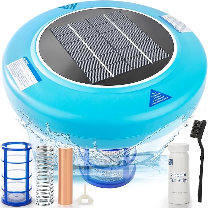 Solar Pool Ionizer for Above Ground & Inground Pools Up to 45,000 Gallons – Easy Pool Maintenance, Clear Water, Long-Lasting Performance