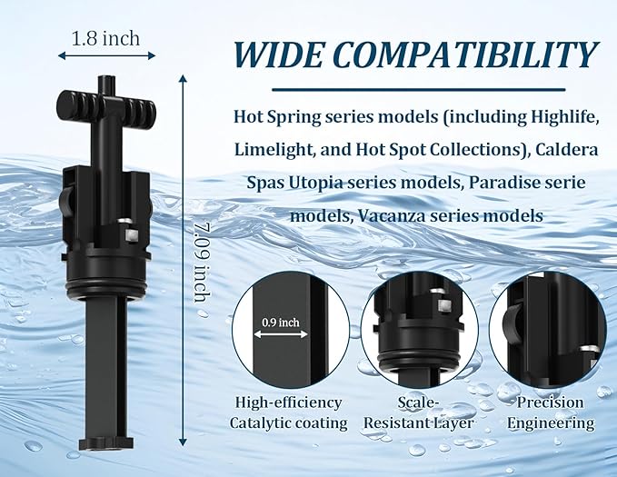 Salt Water chlorination System Cartridge Replacement for Spas & Hot Tubs/Hot Spring Highlife/Limelight,Chlorine-Generating Filter for Gentle,Soft Fresh Water to Helps Combat Dry Eyes&Itchy Skin,1Pack