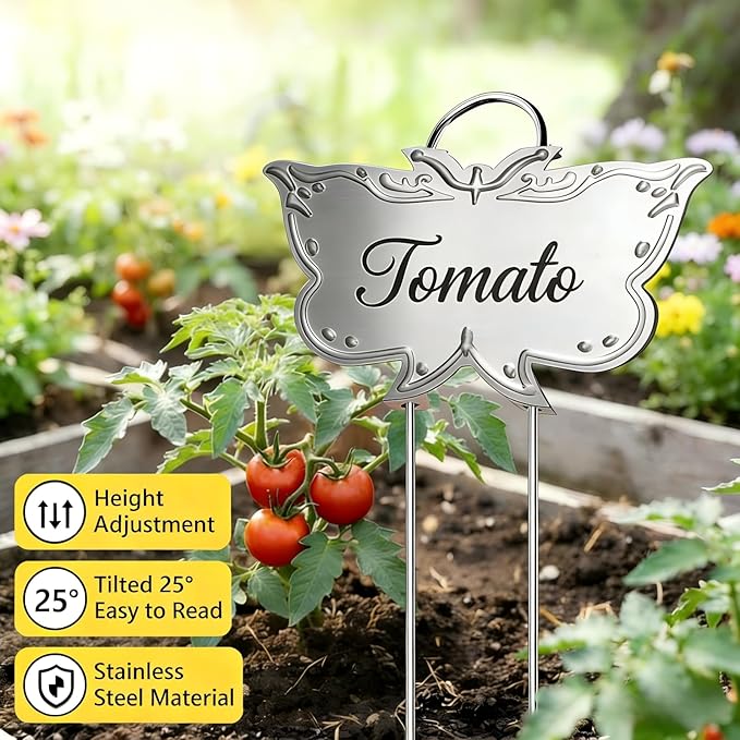 Metal Plant Labels 50 Pack 11in Tall Silver Outdoor Waterproof Garden Label Large Garden Seed Stake Tags for Flowers Fruits and Vegetables