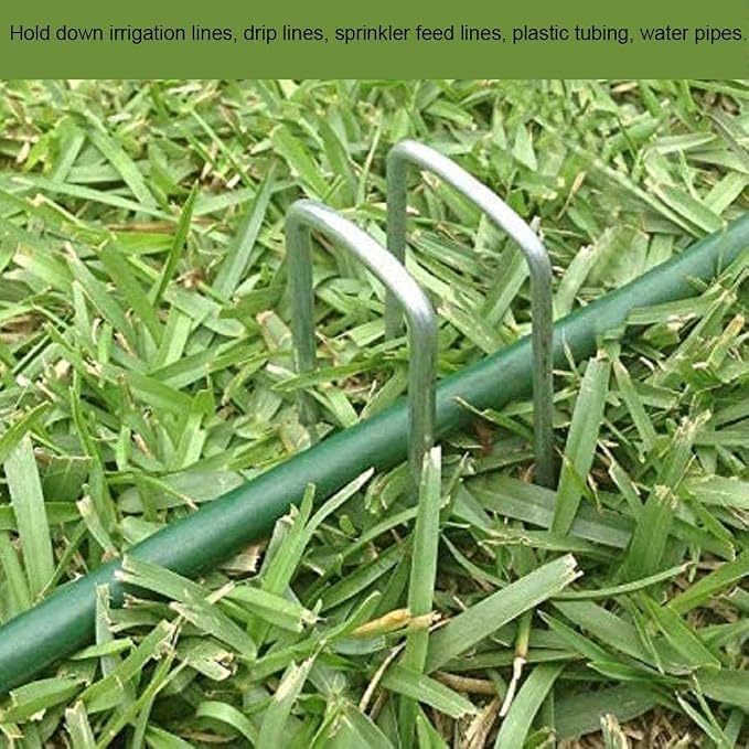 AAGUT Fence Anchors 12 Inch Landscape Staples Anti-Rust Landscape Pins for Secure Lawn Fabric, Weed Barrier Fabric, Ground Cover, Dripper Irrigation Tubing Soaker Hose