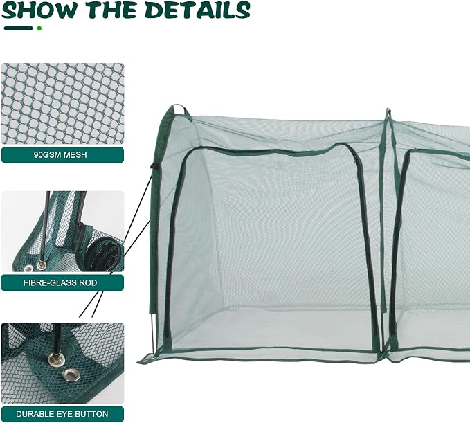 Flexible Net Grow Tunnel - Garden Greenhouse Plant Mesh Covers Growhouse Cloche for Protecting Fruit Vegetables Plants Cultivation from Animals (3M)