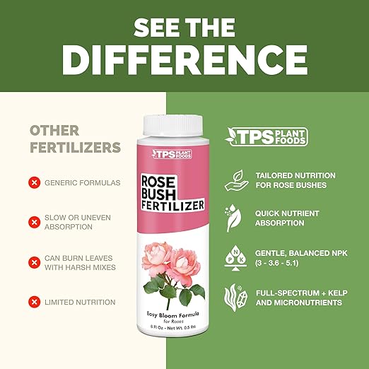 Rose Bush Fertilizer – Liquid Plant Food for More Blooms, Bigger Flowers & Stronger Stems, 8 oz