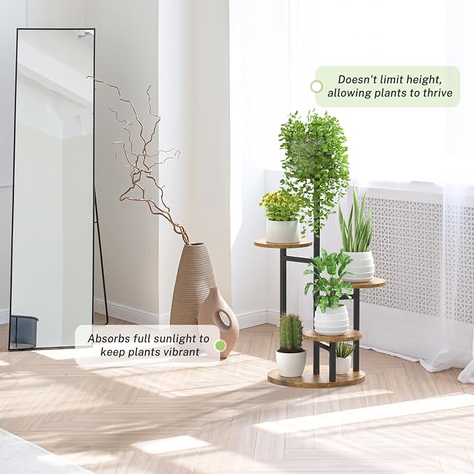 Oppro Plant Stand Indoor Outdoor Set of 2, Tierd Corner Plant Stands Holder, Iron Flower Shelf Display Rack for Window Balcony Garden Patio