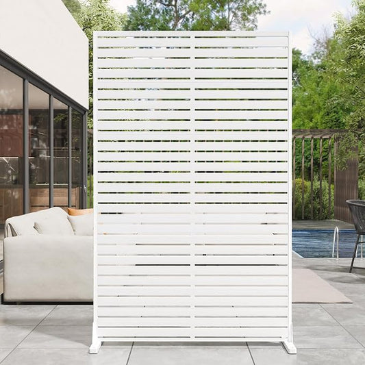 Privacy Fence Screen Outdoor Freestanding Privacy Panel, 72" H×47" W HDPE Decorative Panels with Stand, Room/Garden Divider, Outdoor Privacy Screen for Patio,Deck, Balcony, Pool