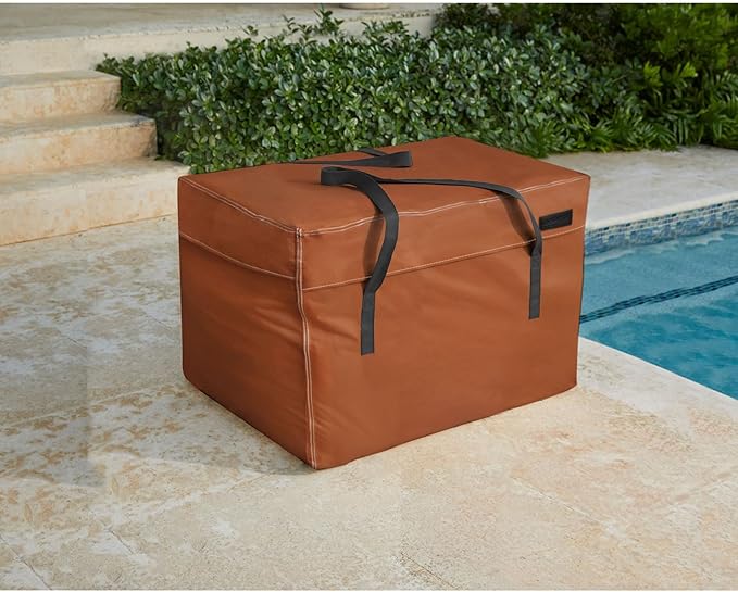 NettyPro Outdoor Patio Cushion Storage Bags 32 x 32 x 24 inch Water-Resistant Heavy Duty Small Storage Bag for Cushions, Brown