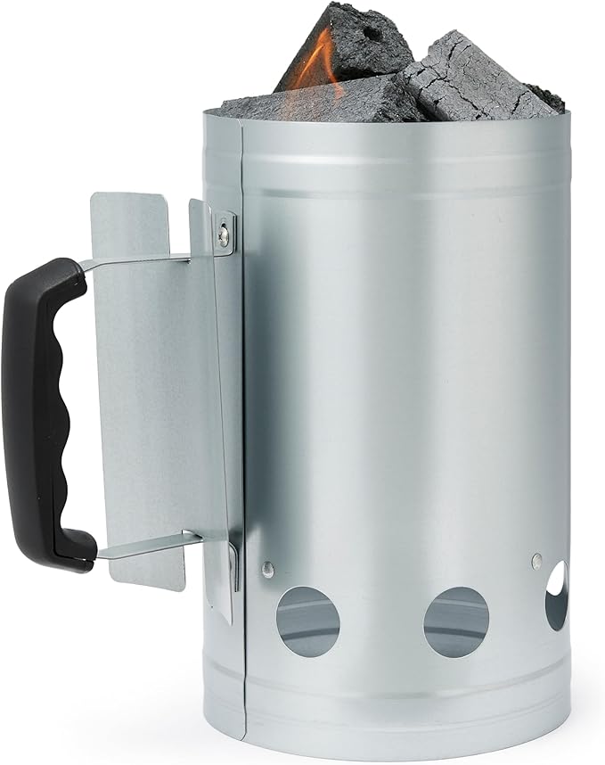 Amazon Basics Fire Starter Charcoal Starters for Charcoal Grill and Barbecues, Silver, 1-Pack