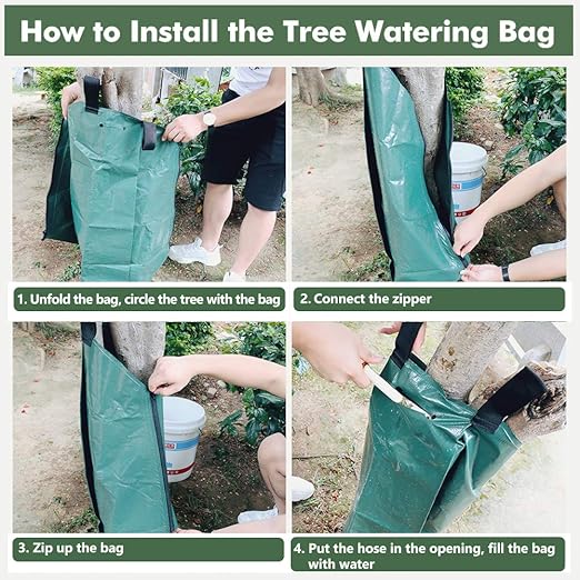 REMIAWY Tree Watering Bag, 20 Gallon Slow Release Irrigation Watering Bag for Trees, Made of Durable PVC Material with Zipper (6 Pack 5-8 Hours Releasing Time)