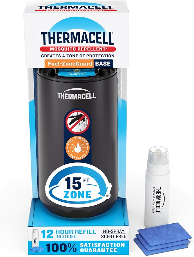 Thermacell Patio Shield Mosquito Repeller; Highly Effective Mosquito Repellent for Patio; No Candles or Flames, DEET-Free, Scent-Free, Bug Spray Alternative; Includes 12-Hour Refill