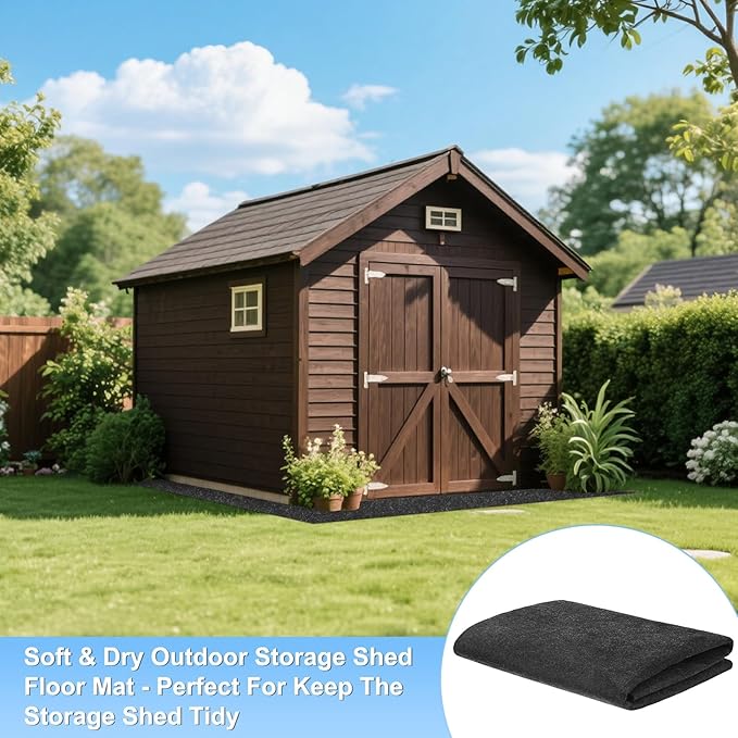 M METERXITY 3MM Thickened Outdoor Storage Shed Mat, 5 x 3 FT Garage Floor Mats with Reusable, Washable, Non Slip, Durable for Protects Garage Floors/Driveways/Entrance Doors/Deck [Gray]