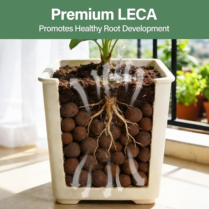 Halatool 4LB Leca Clay Pebbles for Plants 4mm-16mm Lightweight Clay Balls Hydro Balls for Aquarium Potted Plants Hydroponic Growing Gardening Orchids Drainage Decoration Aquaponics