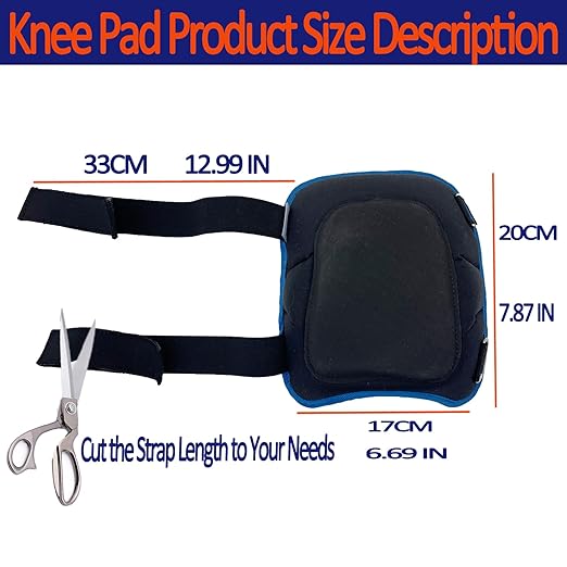 Work Knee Pads Made of Tear Resistant Oxford Cloth and Durable Rubber|Waterproof and Breathable Suitable for Mechanical Repairs and Yard Work|With Adjustable Straps Blue