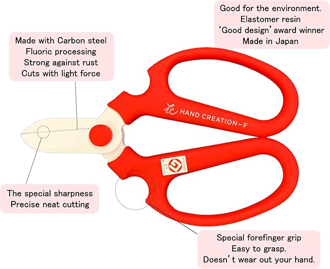 Flower Scissors Hand Creation F-170 (Red)