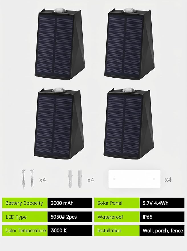 Mrzxy Solar Lights Outdoor Waterproof Up and Down Solar Wall Lights Outdoor Dusk to Dawn for House, Garage, Exterior, Sconce